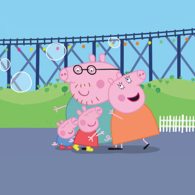 Peppa Pig Familie im PEPPA PIG Park in Günzburg