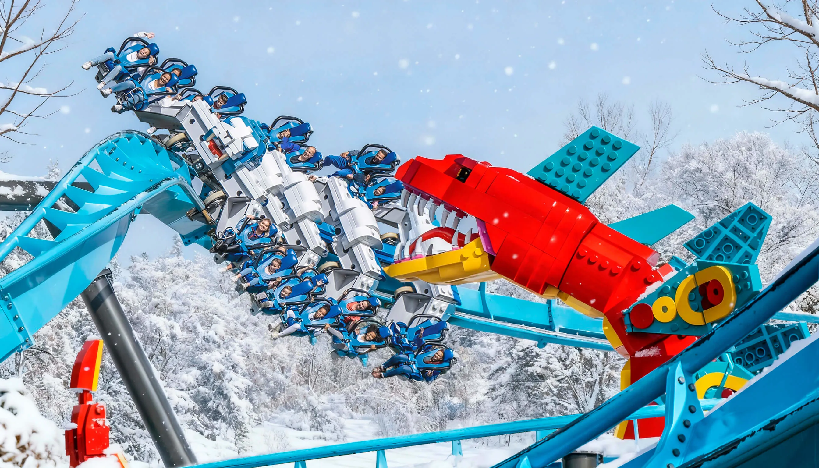 LEGOLAND Maximus roller coaster in the snow